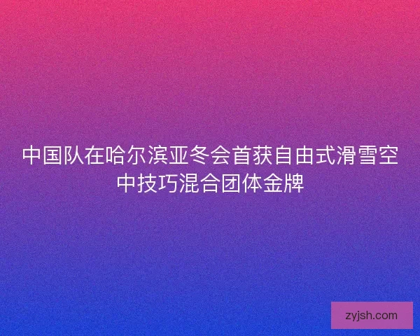 中国队在哈尔滨亚冬会首获自由式滑雪空中技巧混合团体金牌