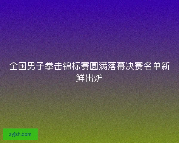 全国男子拳击锦标赛圆满落幕决赛名单新鲜出炉